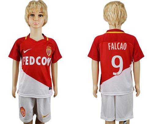 Monaco #9 Falcao Home Kid Soccer Club Jersey - Click Image to Close